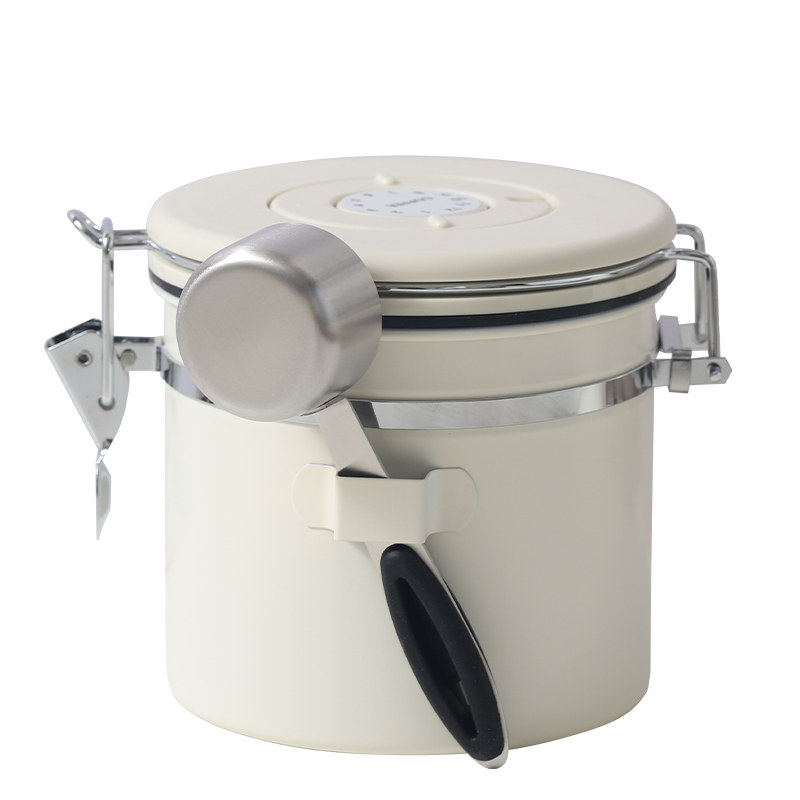 咖啡豆保存罐不锈钢真空单向排气阀密封罐咖啡粉养豆储豆罐储存罐