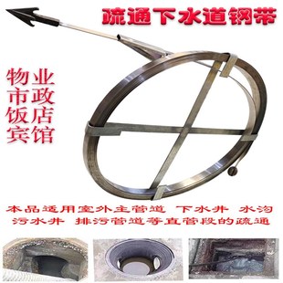 工业大型污水井地下管道手动下水道疏通神器专用工具钢带条器乐天