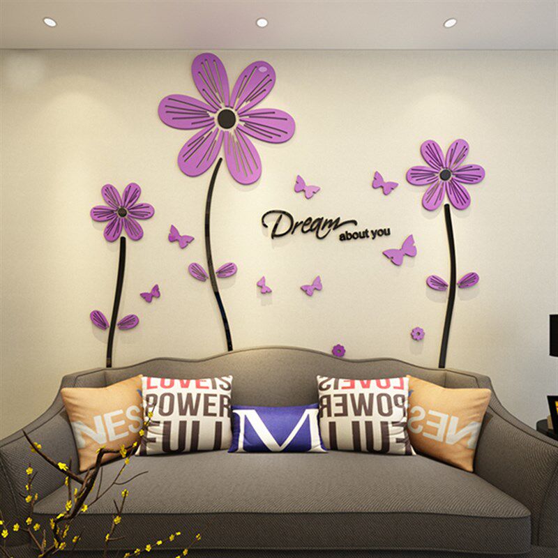 亚克力3D立体墙贴花沙发卧室床头客厅玄关电视背景墙壁房间装饰画