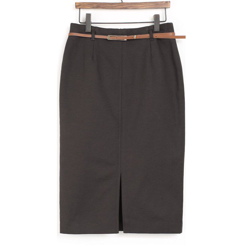 高腰半身裙开叉包臀裙女秋冬新品职业中长款OL一步裙子包裙西装裙