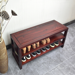 新中式实木换鞋凳家用门口鞋柜可坐穿鞋凳子入户玄关鞋架原木整装