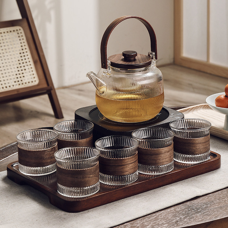 玻璃花茶壶茶杯套装蜡烛加热下午茶具煮茶炉泡水果茶美容院养生壶