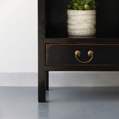 新中式落地博古架书架置物架创意储物书柜实木复古做旧书橱展示架