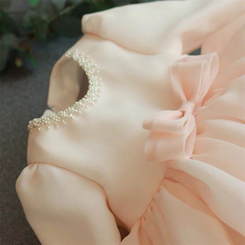 婴儿女宝宝一周岁礼服女夏款花童婚礼小女孩女童公主裙洋气蓬蓬纱