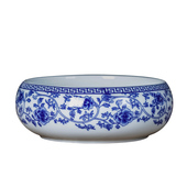 鸿轩景德镇陶瓷烟灰缸瓷器笔洗创意中式 家居办公室茶室摆件家用品