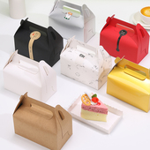 网红小西点切件蛋糕打包盒三角慕斯包装 盒古早蛋糕盒一次性手提盒