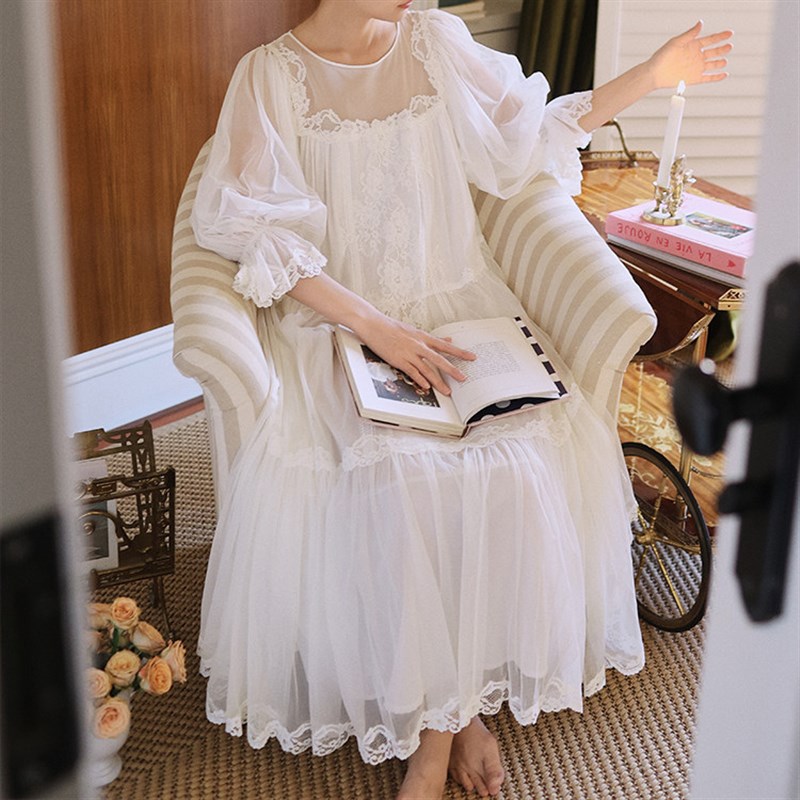《朱丽叶》法式仙女睡裙春夏 复古宫廷风甜美少女睡衣家居服春秋