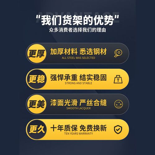 加厚重型仓储仓库货架置物架多层工厂五金模具库房超强承重货物架
