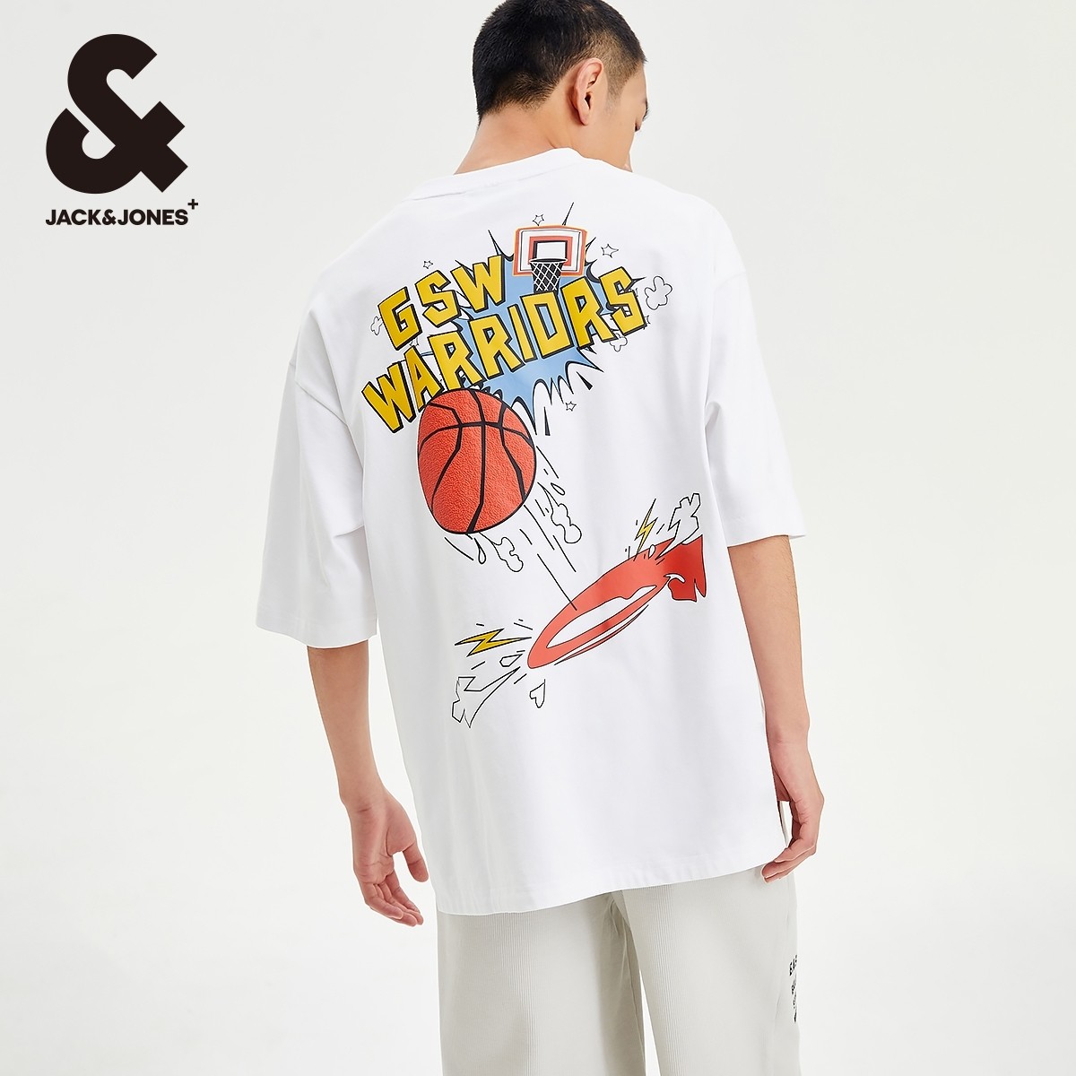 杰克琼斯夏季新款NBA联名勇士队宽松字母个性运动纯棉短袖T恤男装,户外/登山/野营/旅行用品,户外休闲衣,淘宝优惠券,粉丝福利购,淘宝优惠卷