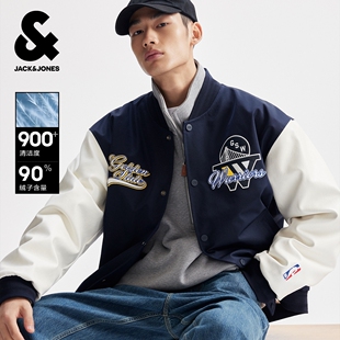 杰克琼斯户外运动NBA联名冬春季 羽绒服宽松棒球领外套上衣 新男装