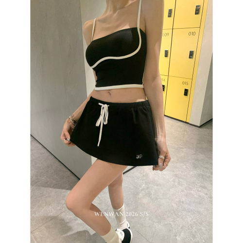 WENWAN【不可或缺的单品】运动休闲拼色a1o吊带背心上衣
