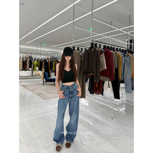 WENWAN【镇店神裤】倒三角定制高品质版型巨好显比例牛仔裤女