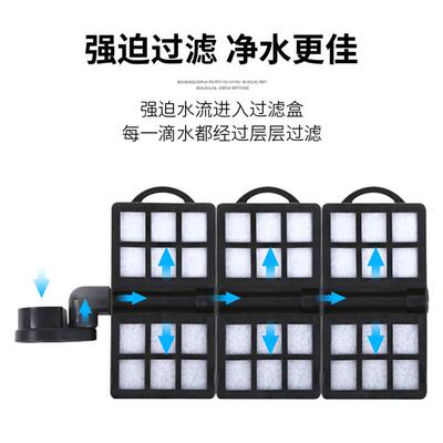 器蓝壁宝鱼缸槽内置过滤盒挂式过滤器低水位WRI过滤替滤换棉芯过