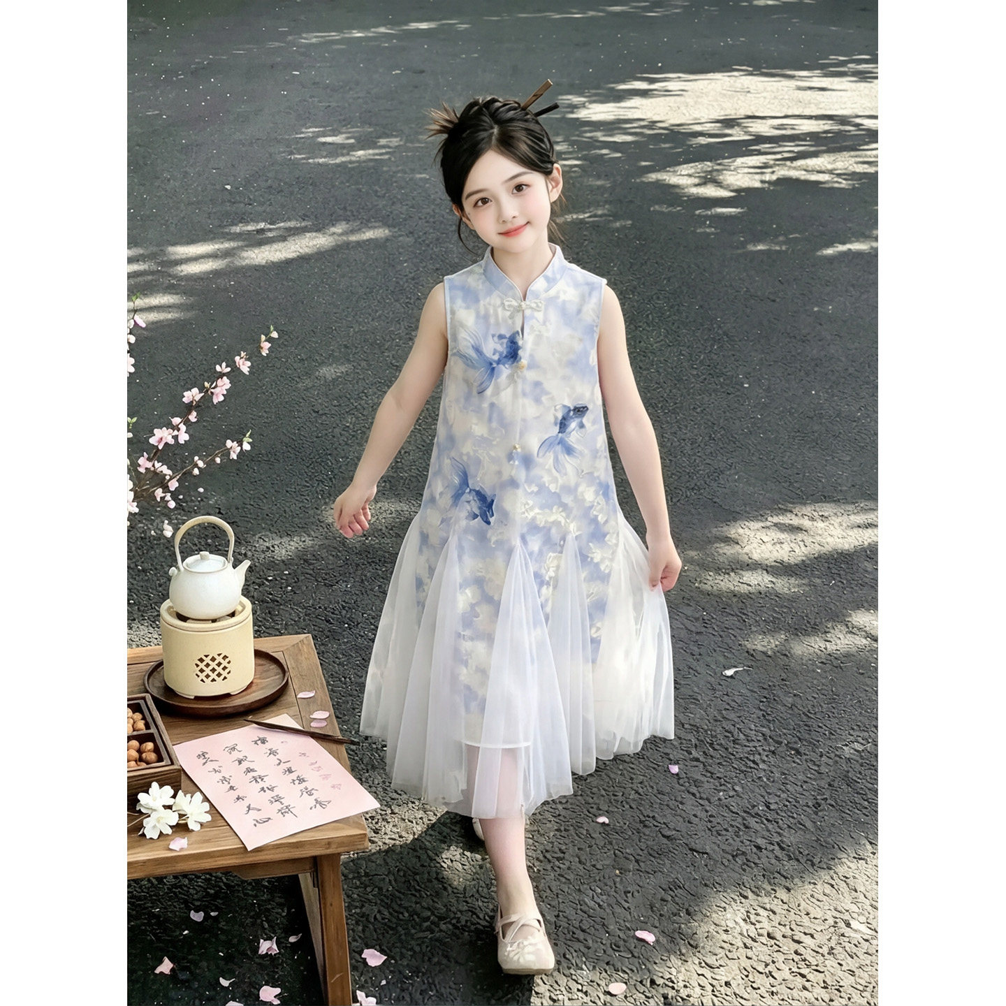 女童独特漂亮连衣裙2026夏季新款