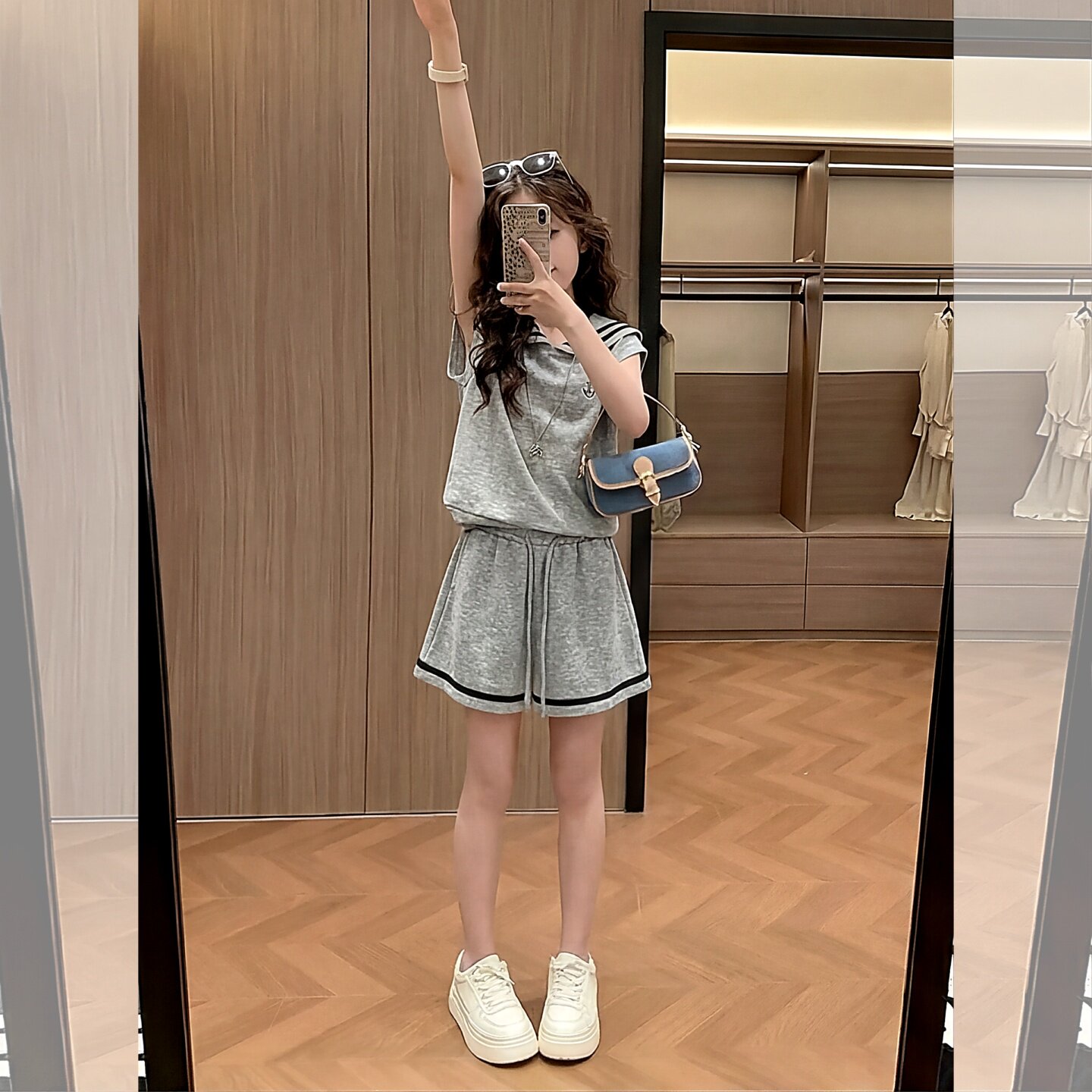 女童学院风海军领夏套装裙2026新