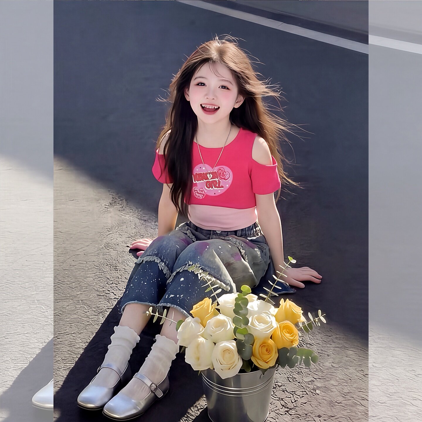 女童夏季短袖T恤套装儿童短款多8