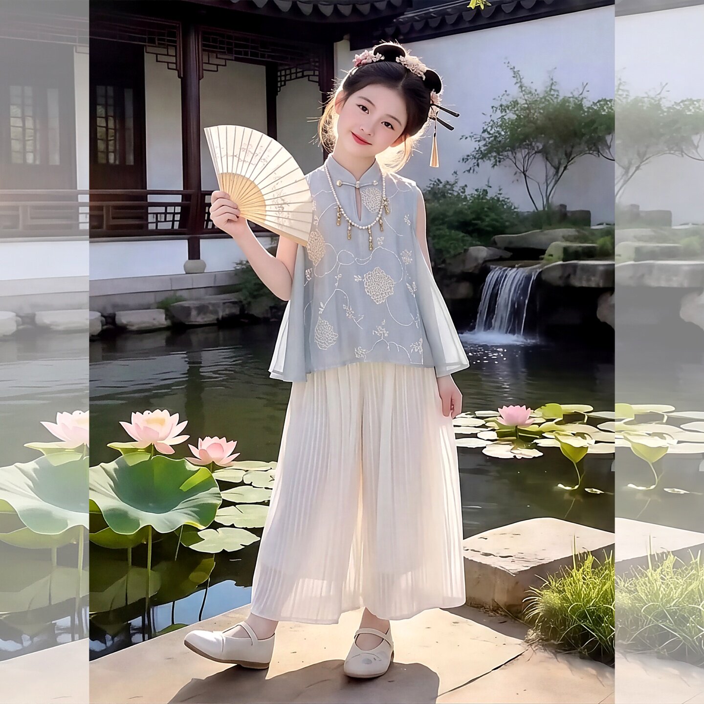 女童新中式套装夏季新款儿童改良