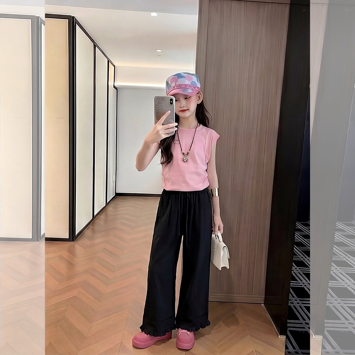 女童裤子夏季薄款大童韩系巨好看阔腿裤女孩休闲长裤初中生防蚊裤