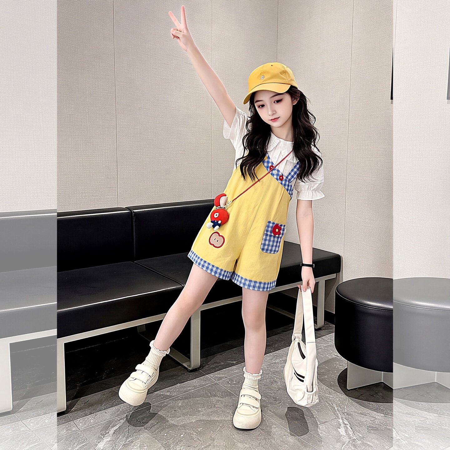 童装女童夏装背带裤套装2026新款