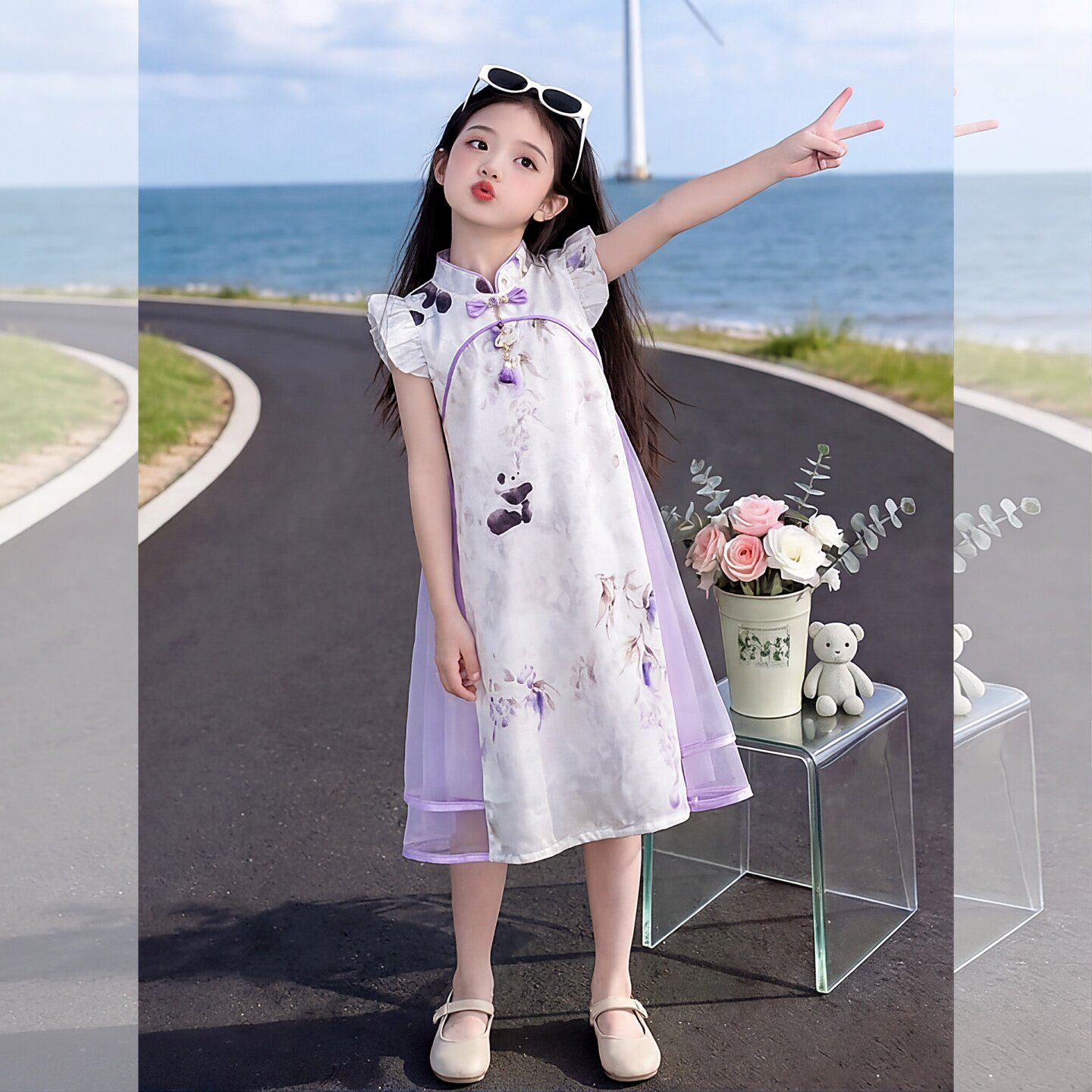 女童旗袍连衣裙夏装中国风儿童夏