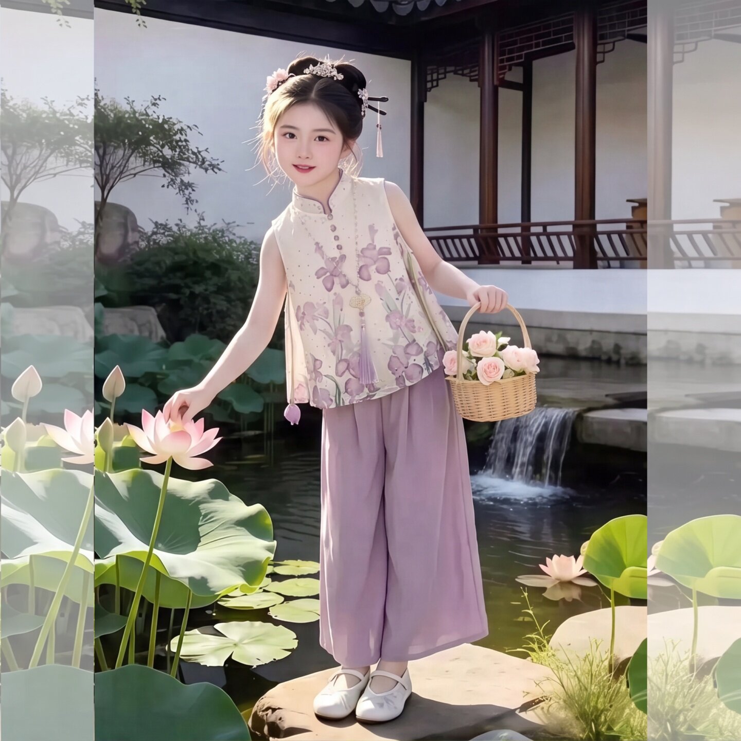 女童新中式套装夏季2026新款中式
