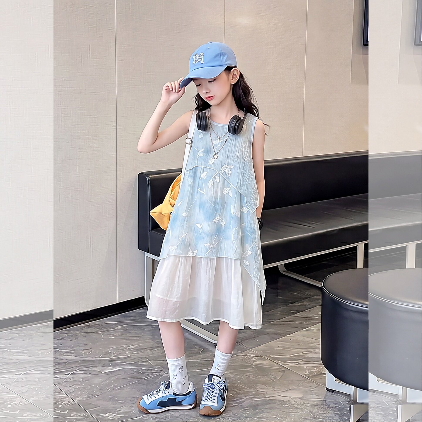 2026新款女童连衣裙夏季无袖网纱