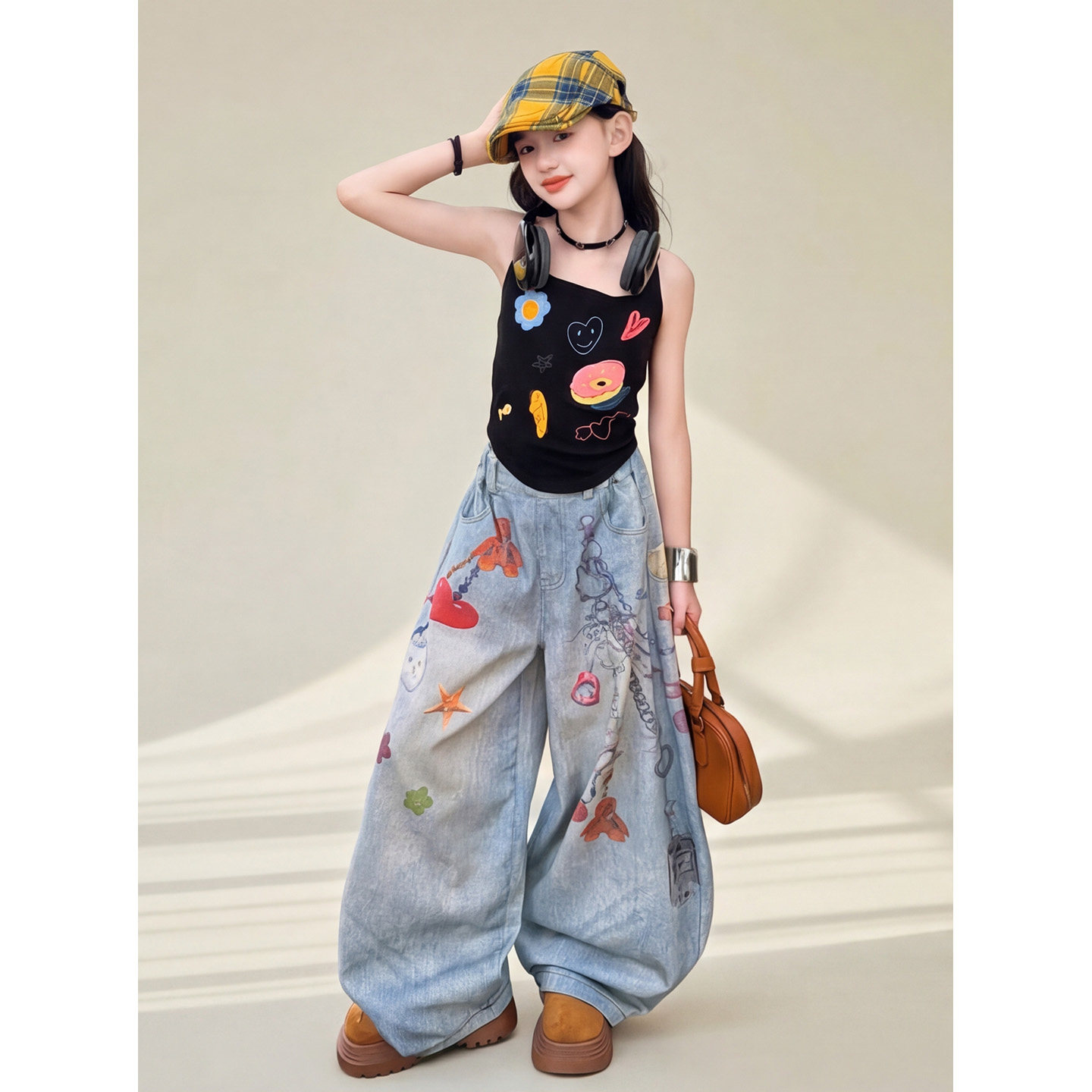 女童2026新款夏套装大童夏装小女孩独特漂亮衣服儿童吊带背心外穿