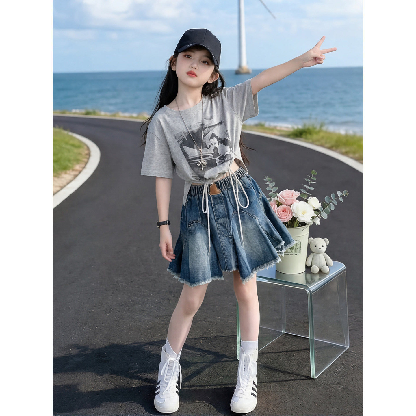 女童夏季时尚套装2026新款超火夏
