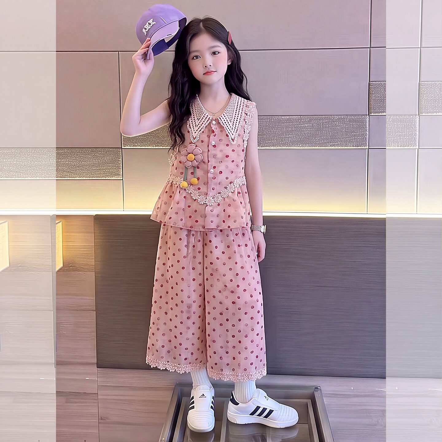 女童夏季娃娃衫套装2026新款儿童