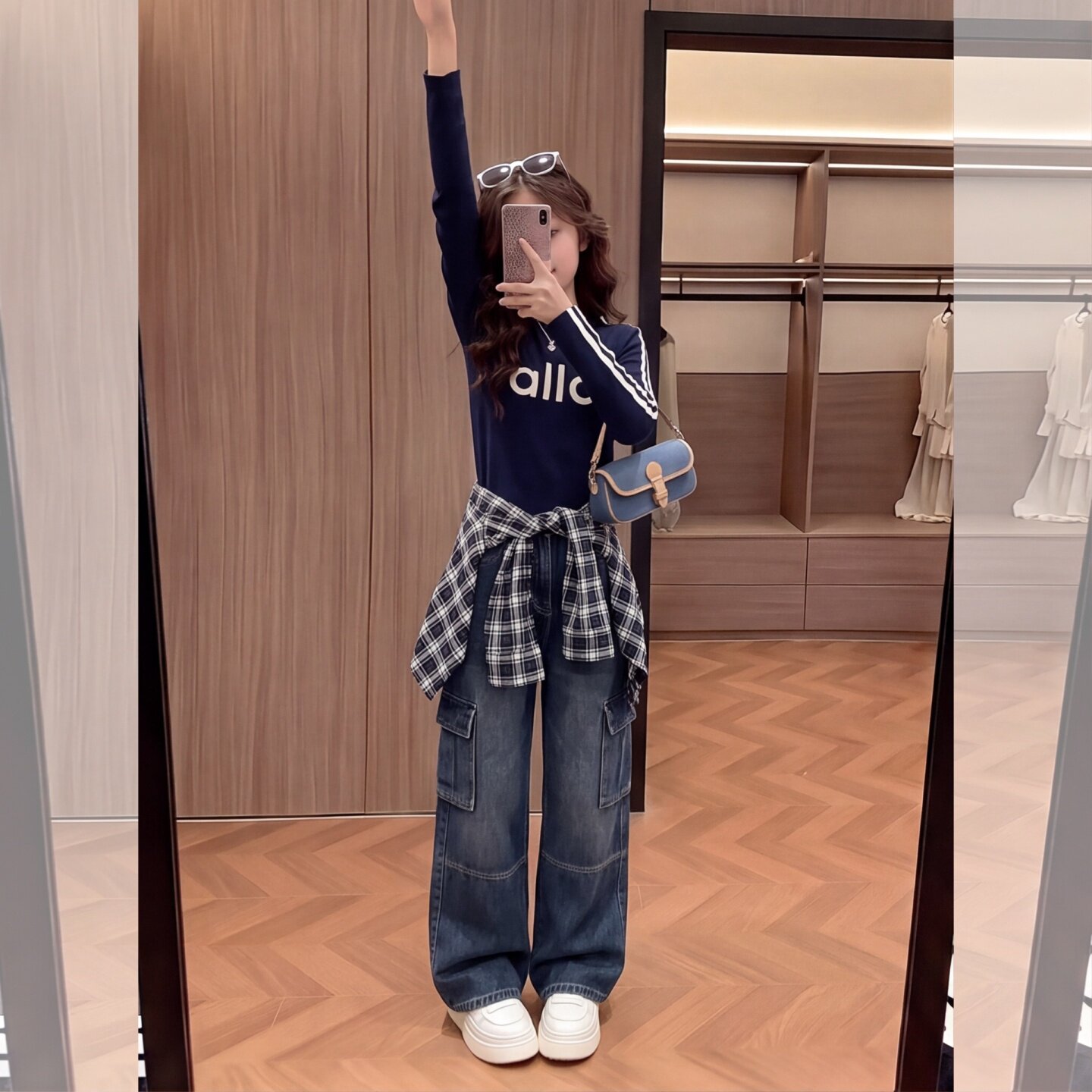 女童字母打底衫弯刀裤套装2026新