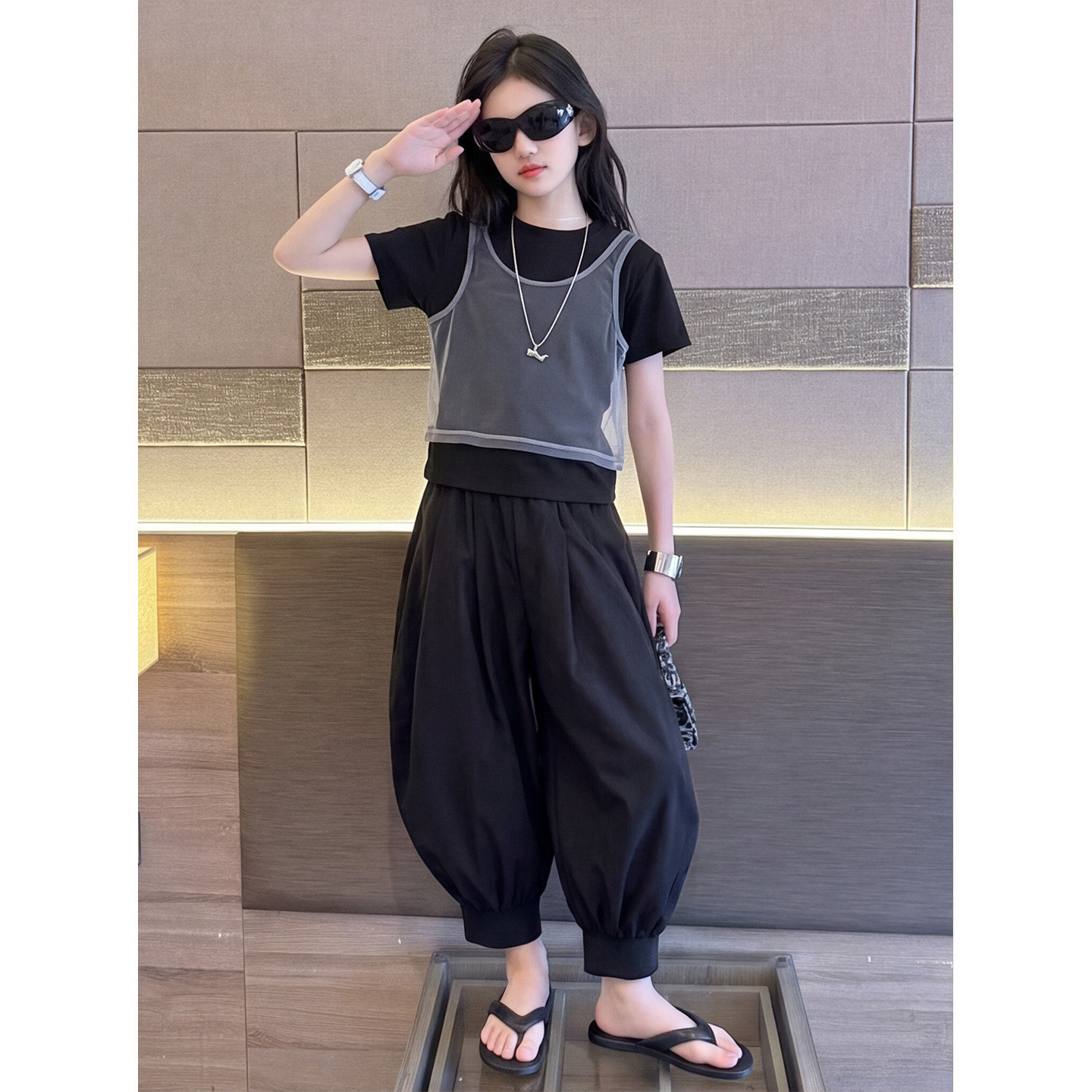 女童夏季韩版套装2026新款三件套