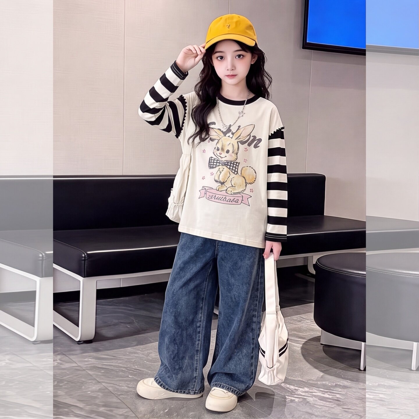 女童独特漂亮打底衫秋季2026新款儿童韩系上衣女大童早秋长袖t恤9