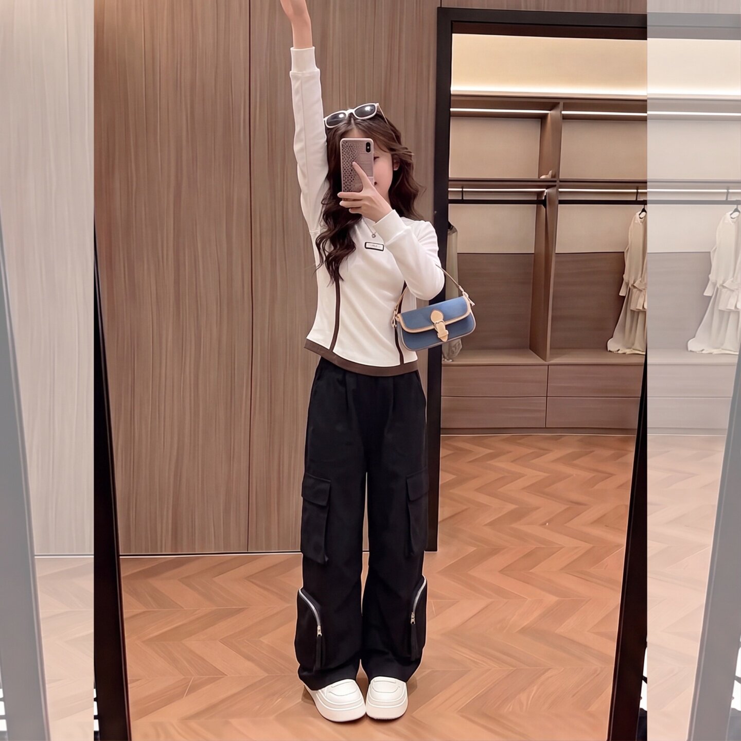 女童德绒打底衫工装裤套装秋款童