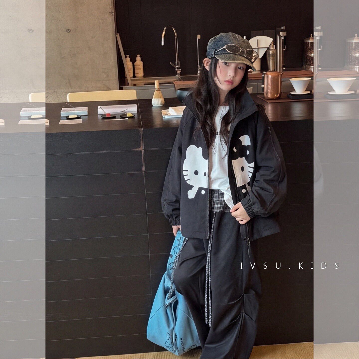 女童黑色外套春秋款2026新款儿童