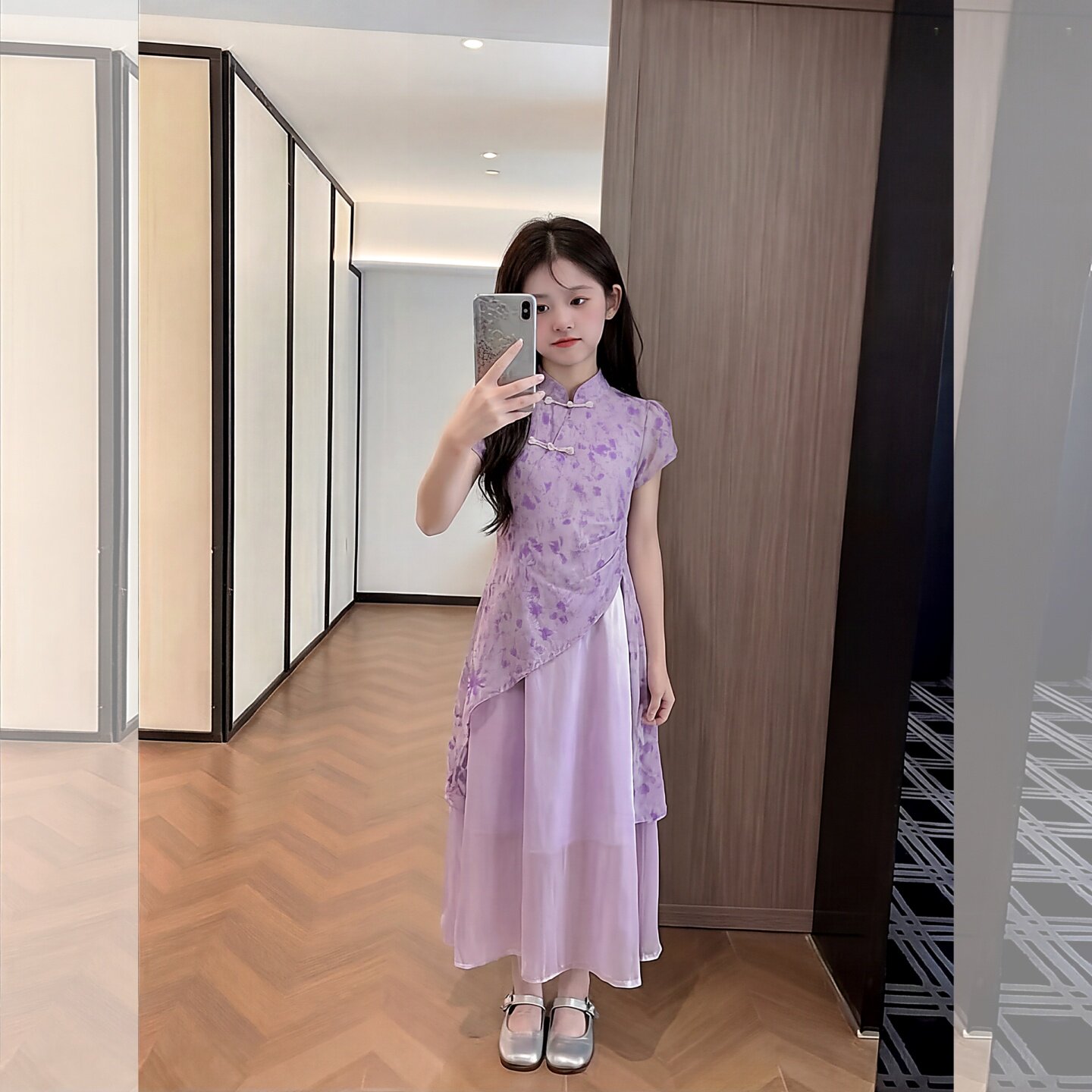汉服女童夏季2026新款女孩中式旗