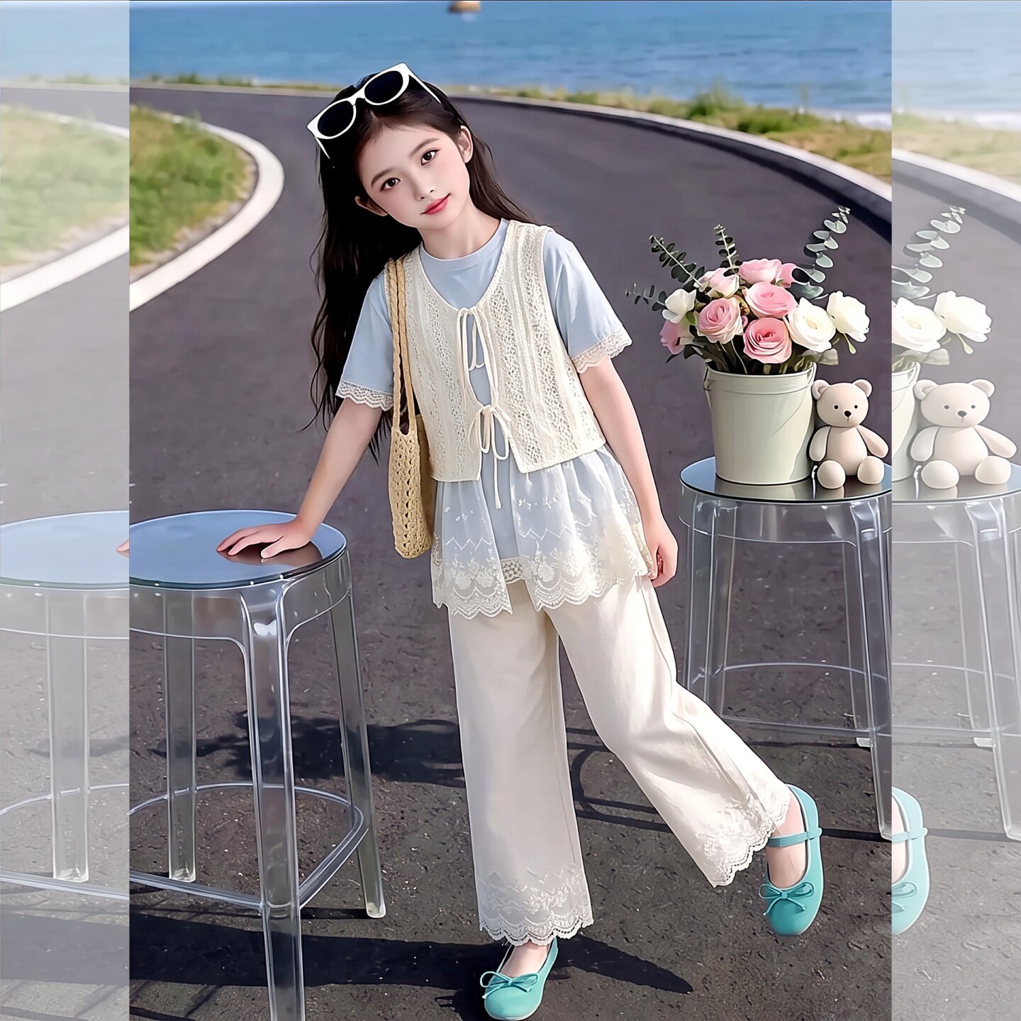 女童韩系夏装2026新款初中生女孩