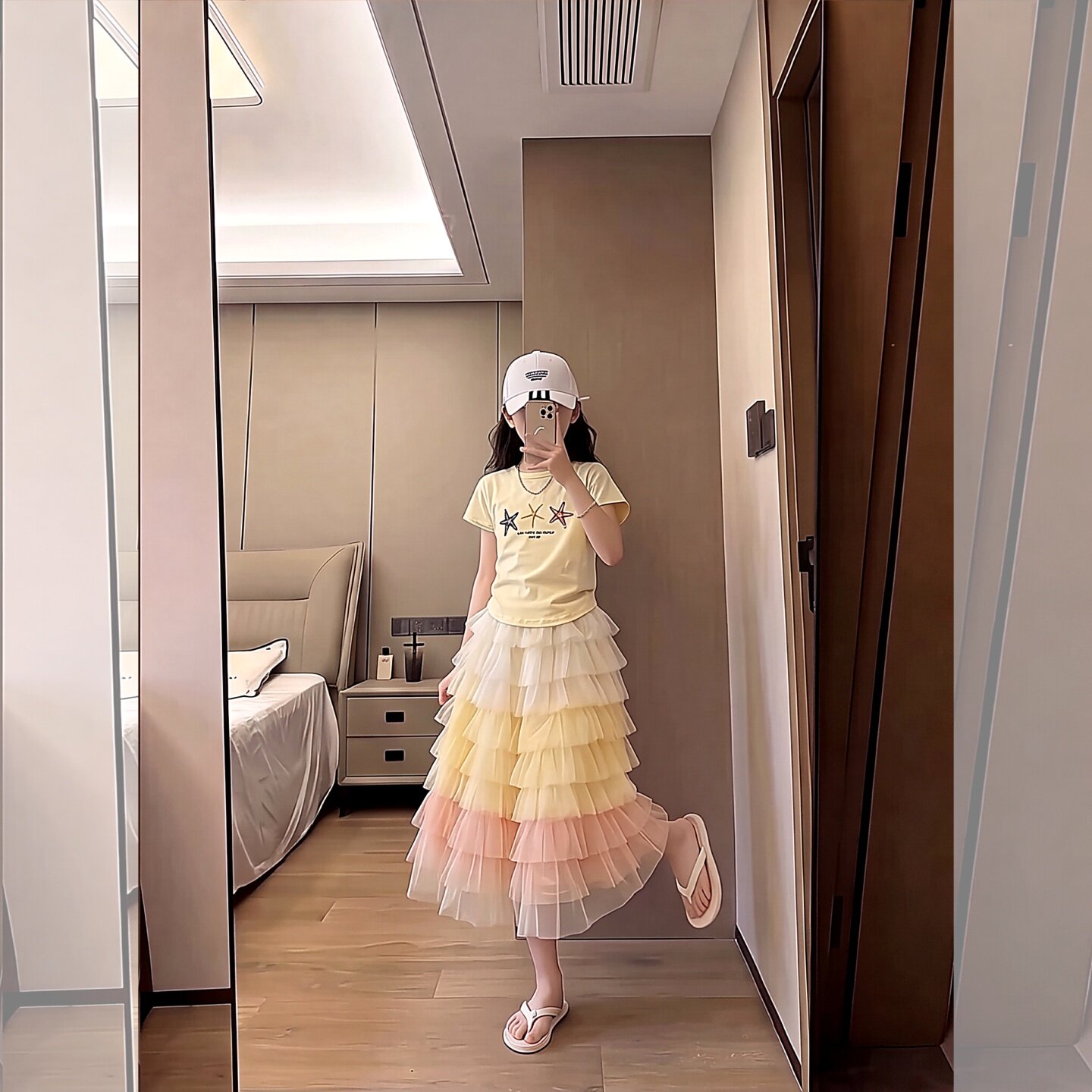 女童巨好看夏日套装新款女大童多