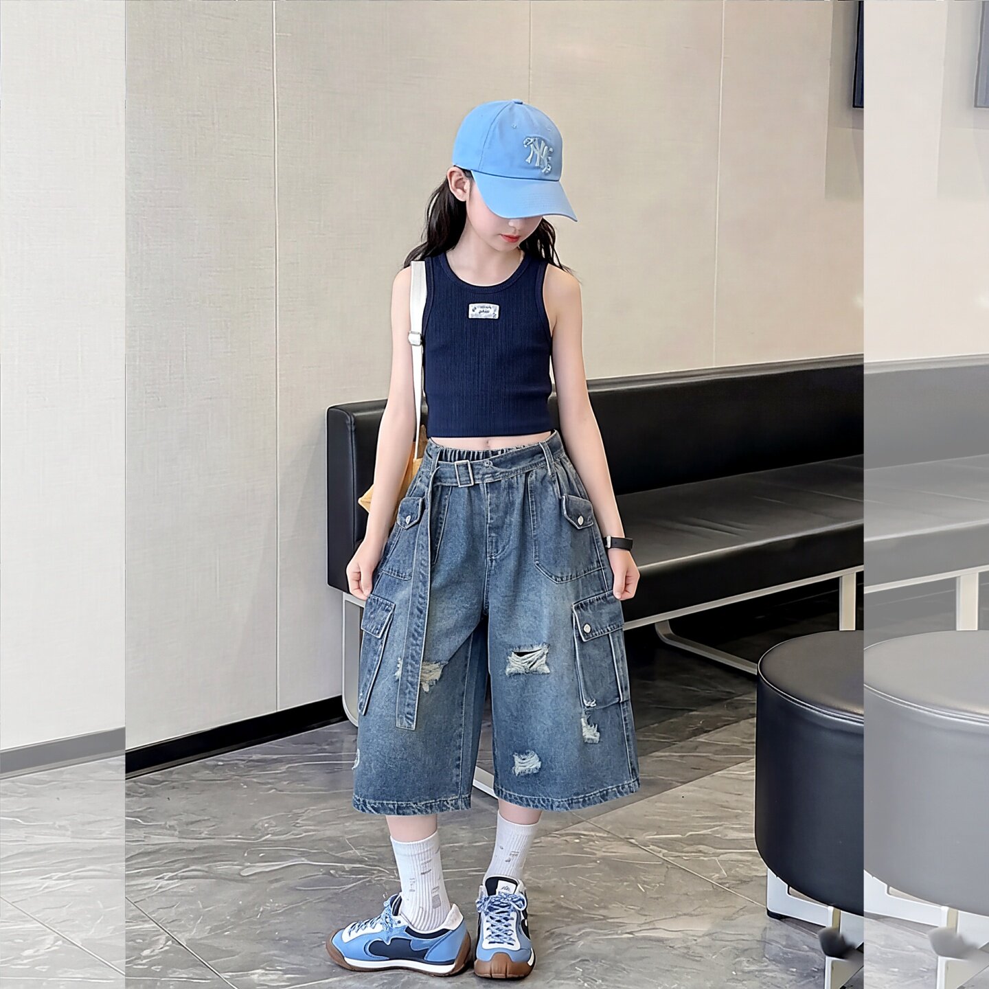 女童牛仔裤夏装女大童夏季薄款女