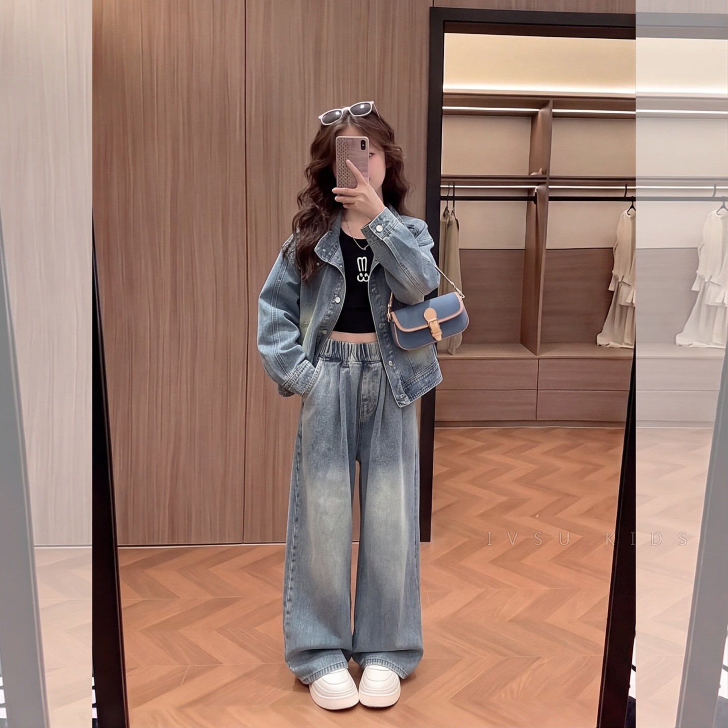 女大童牛仔套装秋款2026新款女孩