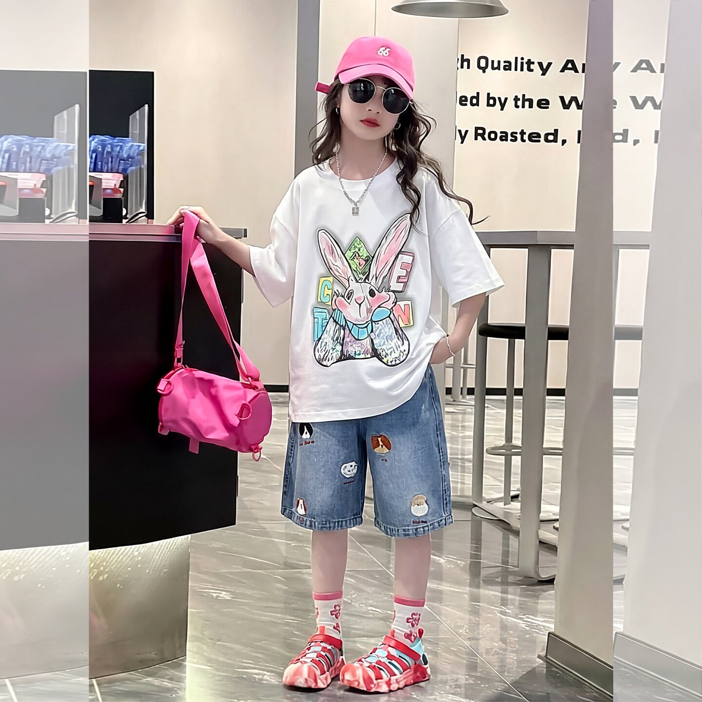 女童短袖夏装套装2026新款洋气女