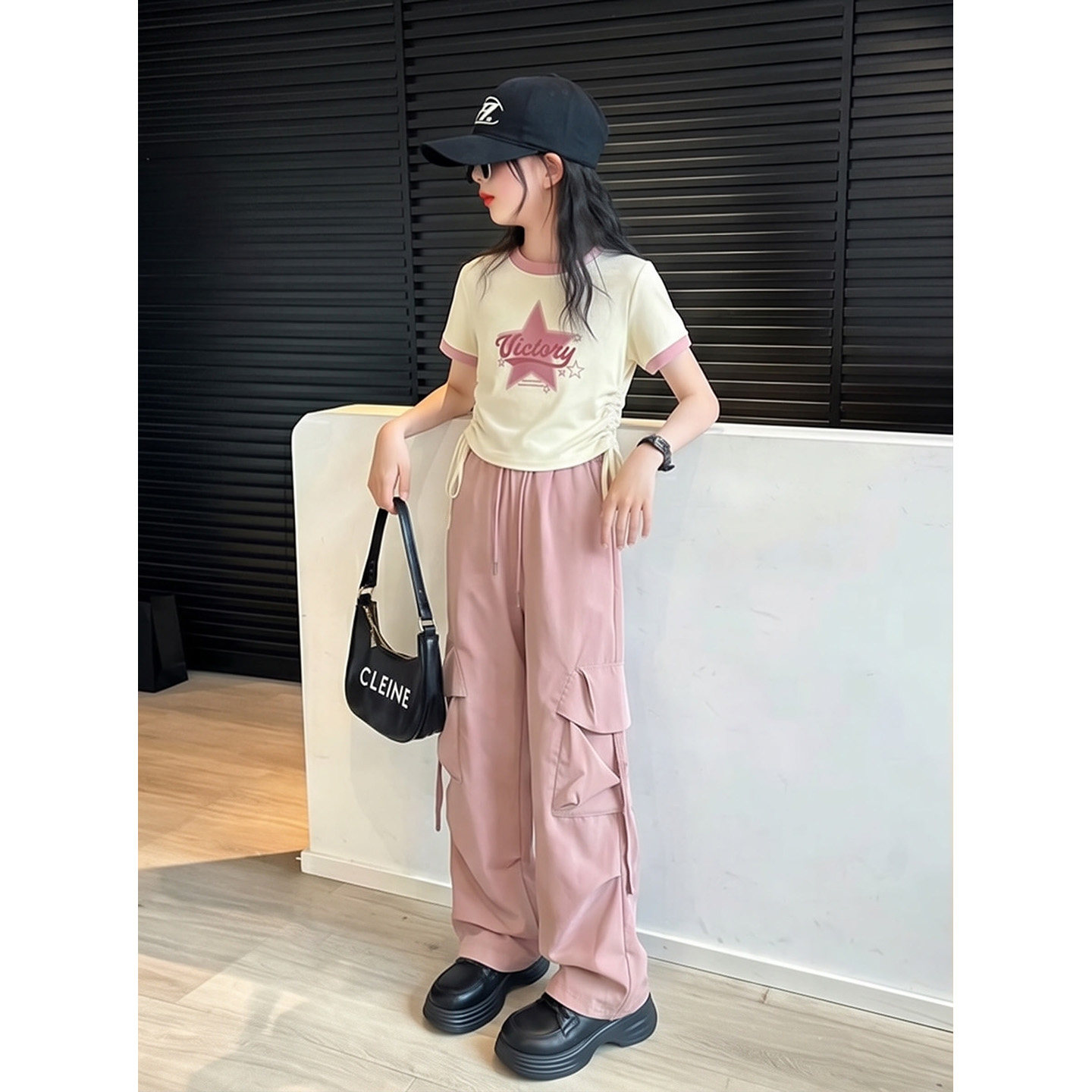 女童夏套装2026新款儿童夏季巨好看短袖T恤夏装女孩阔腿裤两件套
