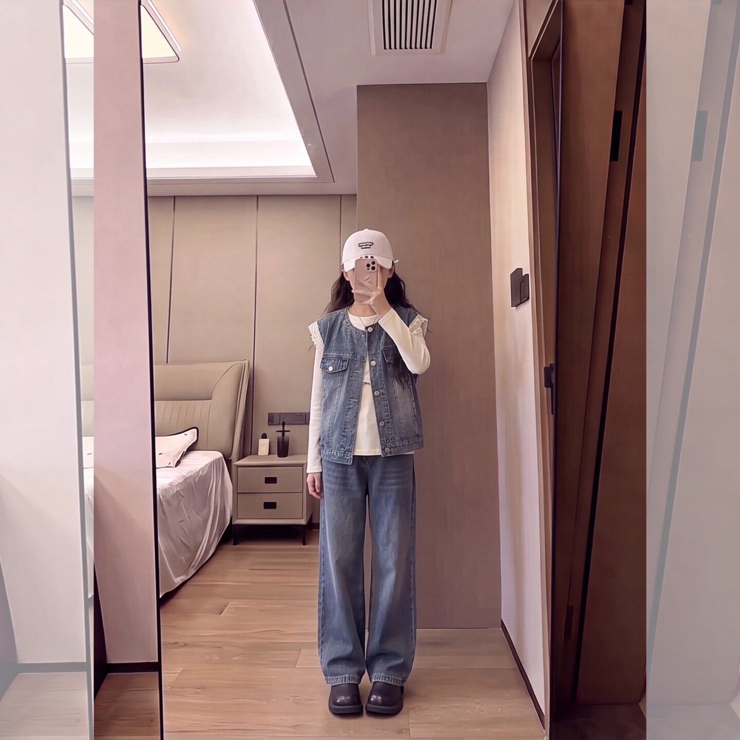 女童牛仔马甲三件套2026新款秋季