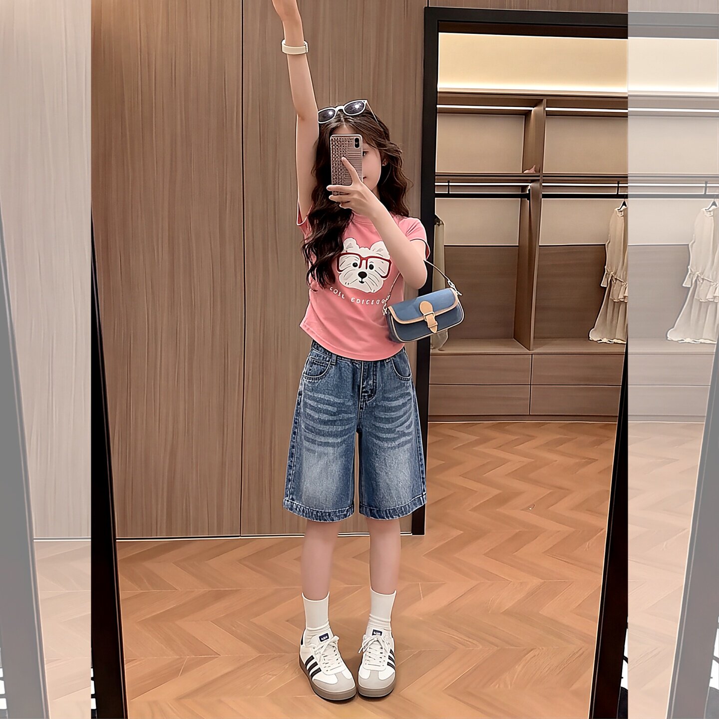 女童夏季套装2026新款女孩薄款牛
