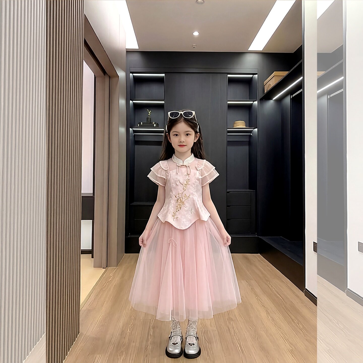 女童连衣裙夏装2026新款女孩夏季中式国风汉服裙子儿童公主裙套装