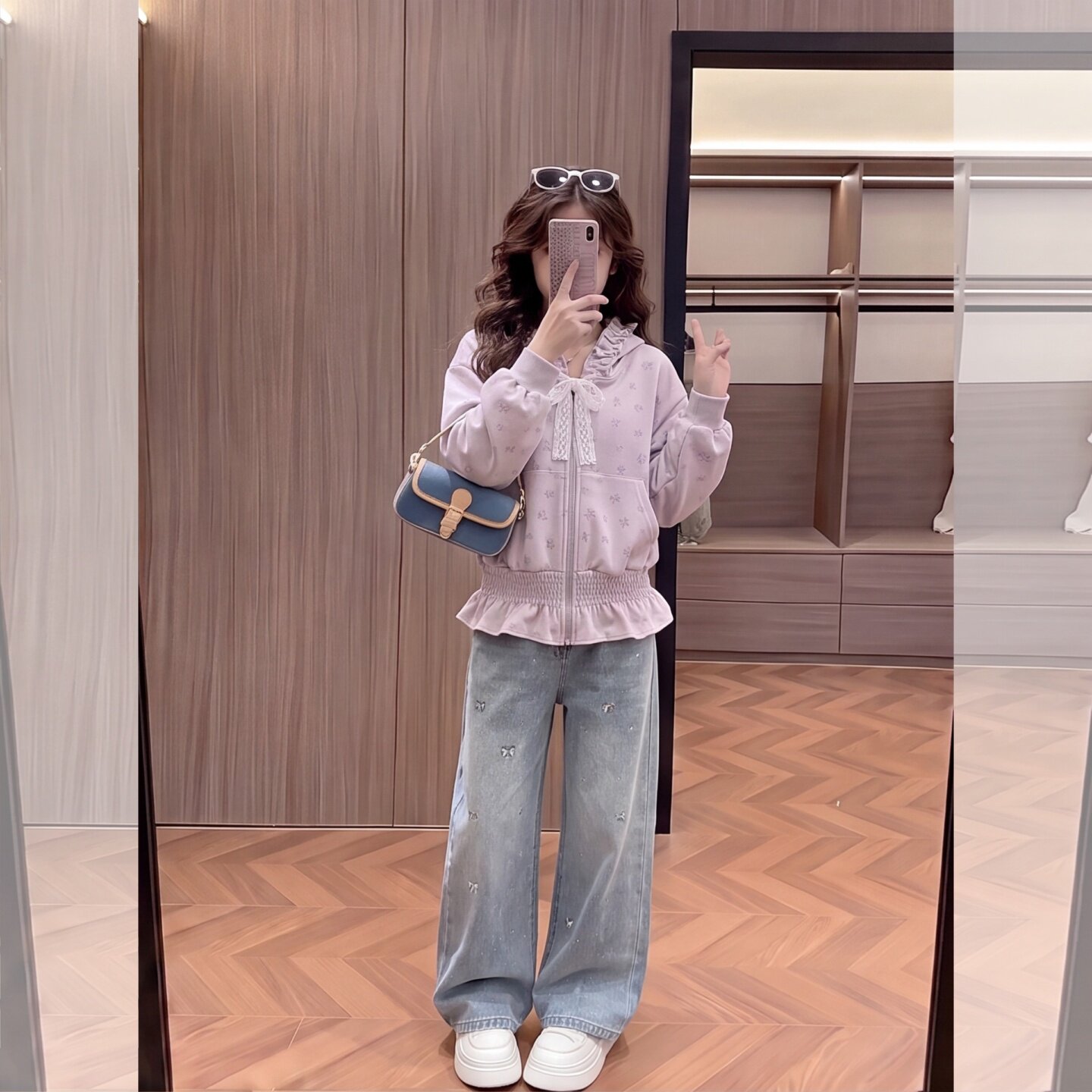 女童2026秋装新印花收腰卫衣开衫