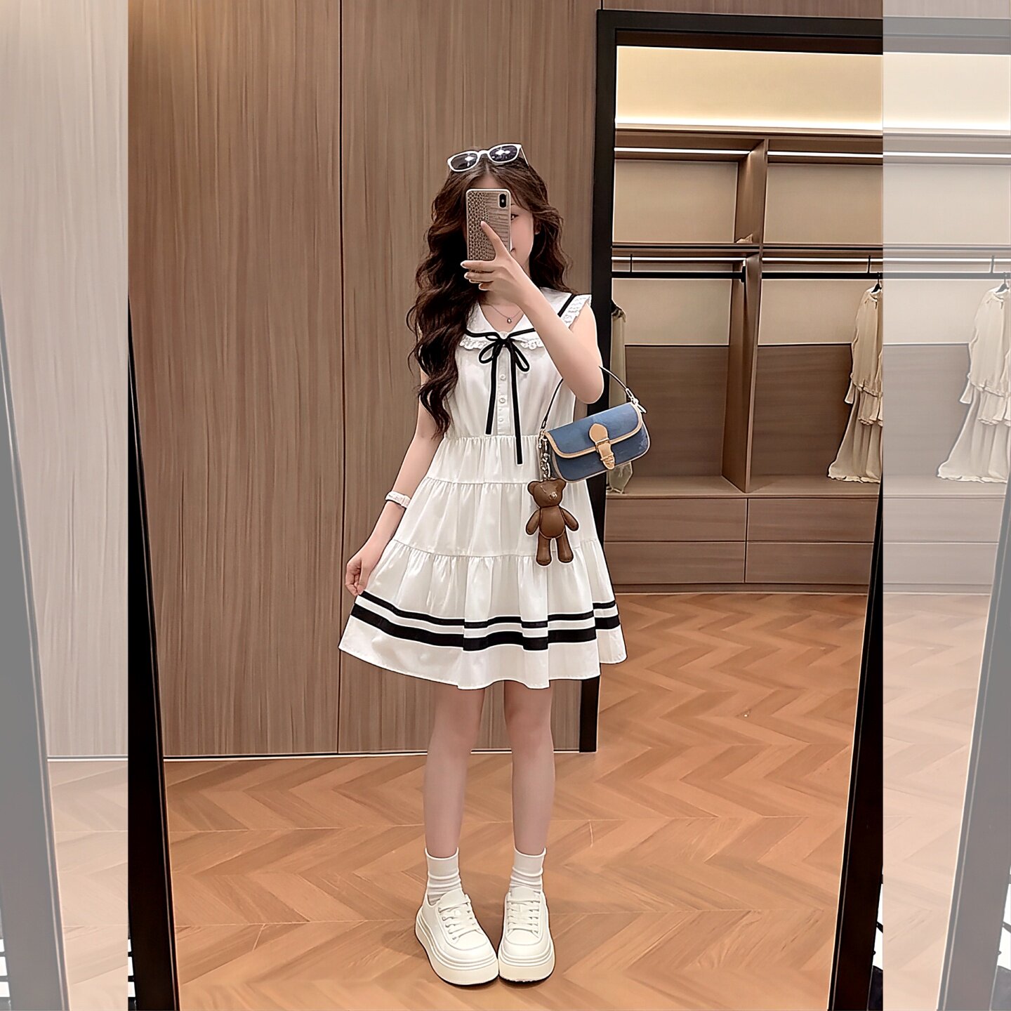 女童学院风连衣裙中大童夏装夏季