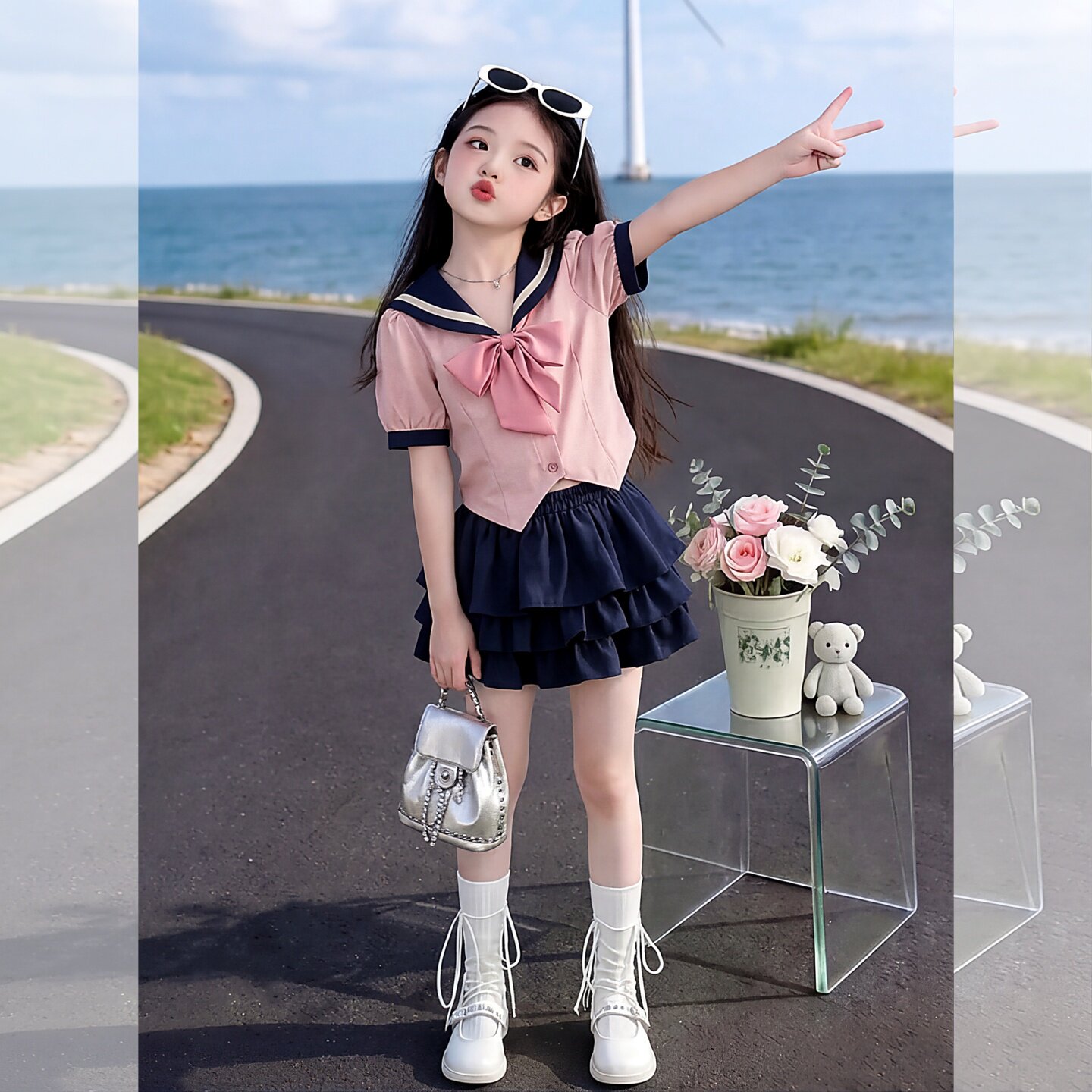 女童甜辣美少女套装夏款2026女孩