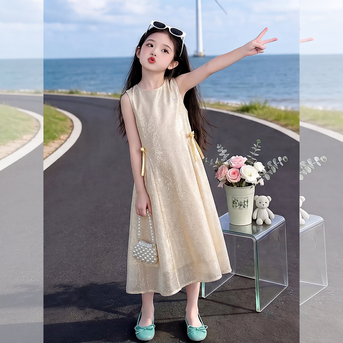 女童夏装无袖连衣裙2026新款韩版