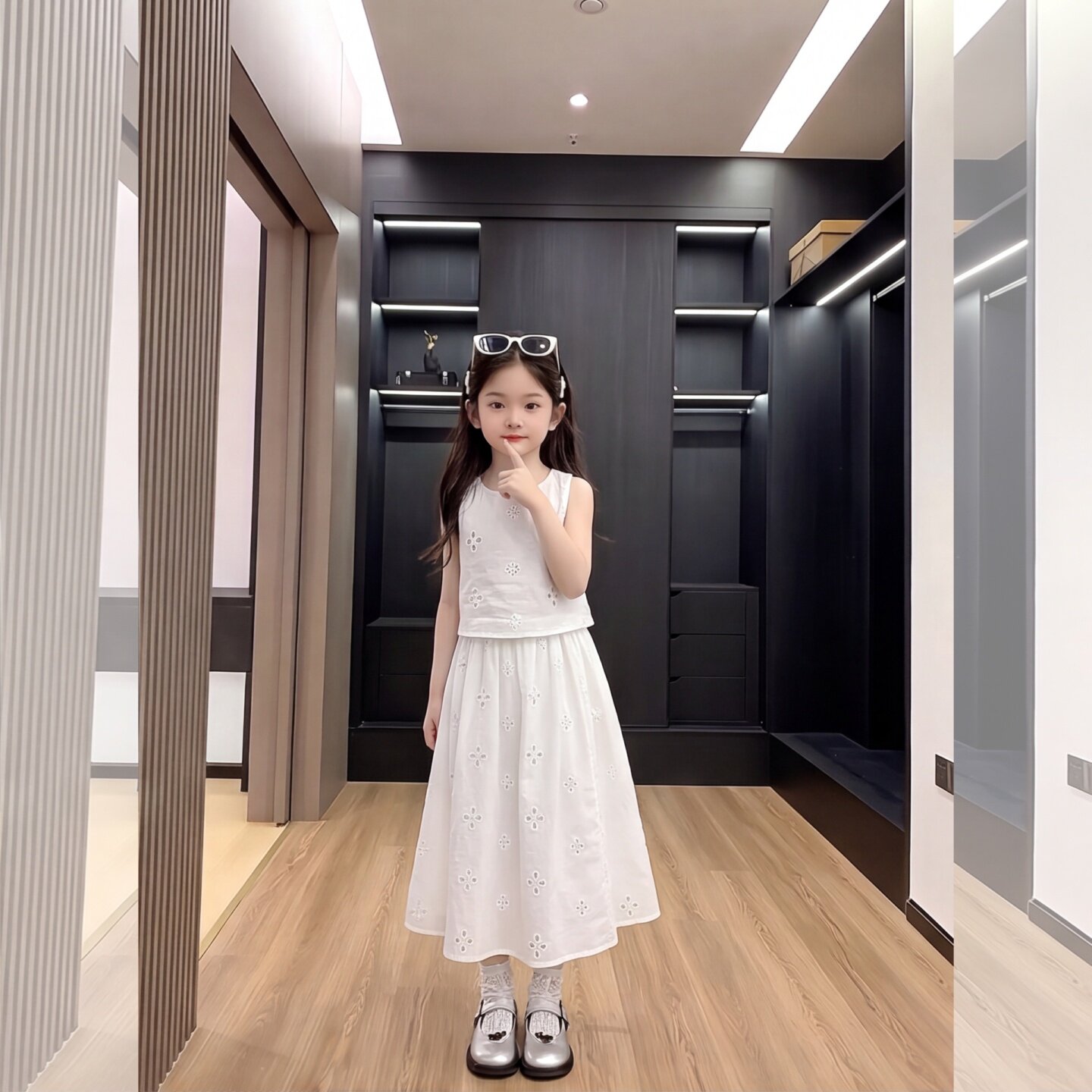 女童2026新款连衣裙夏季镂空刺绣