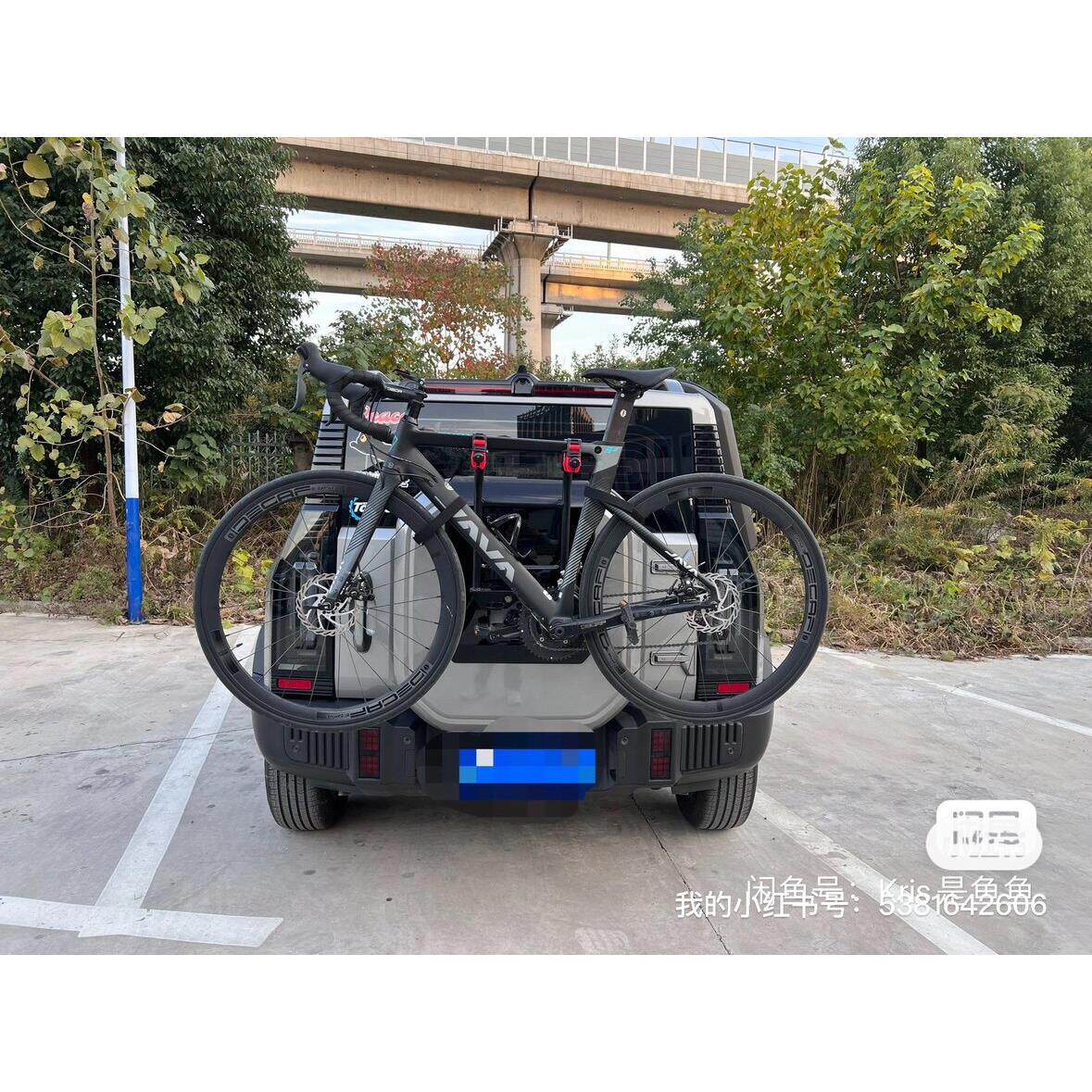 捷途旅行者山海T2备胎自行车挂架,无损安装可折叠不挡牌照和倒影